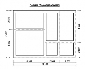 План фундамента для проекта дома из бруса ДБ 32 br6f