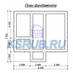 План фундамента для проекта дома из бруса ДБМ-9