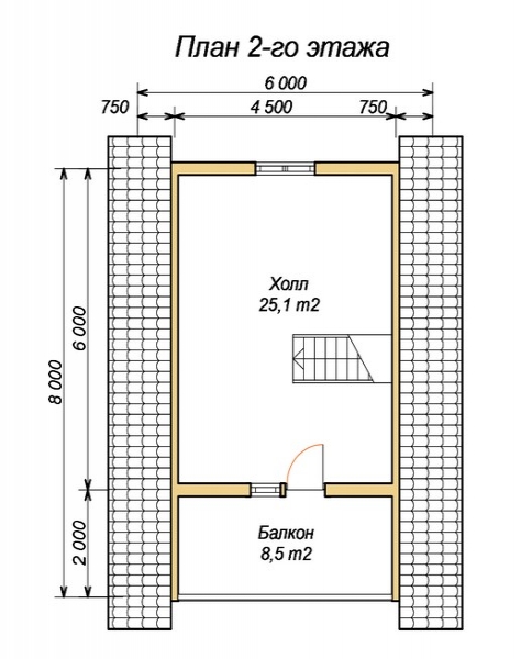 эскизный проект деревянный дом 76.7м из костромы 2-й этаж