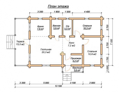 план помещений срубового дома СР-1