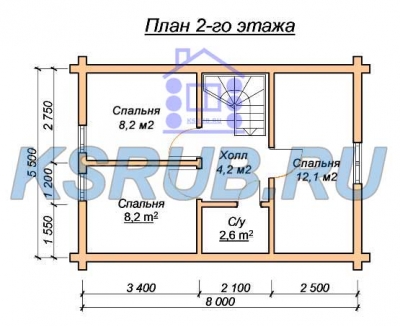 план помещений срубового дома СР-21
