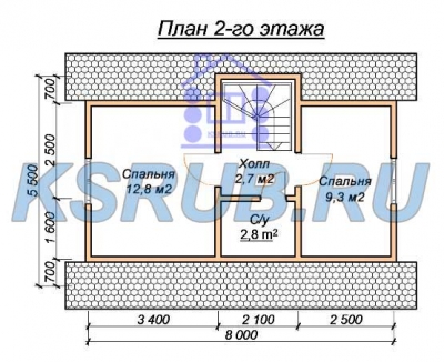 план помещений срубового дома СР-23