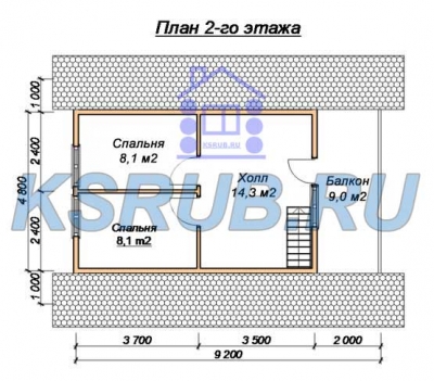 план помещений срубового дома СР-26