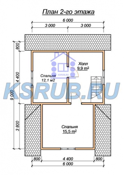 план помещений срубового дома СР-33