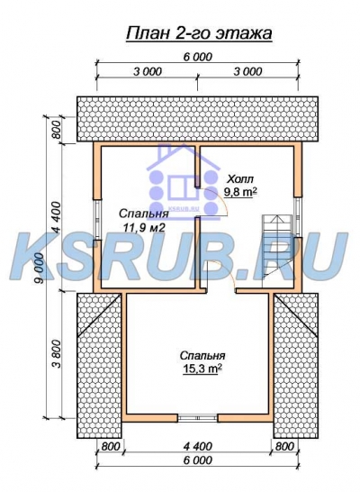 план помещений срубового дома СР-34