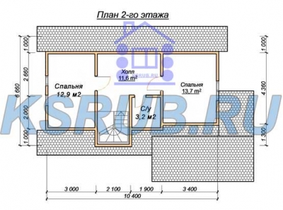 план помещений срубового дома СР-8