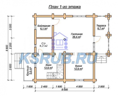 план помещений срубового дома СРД-11