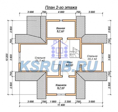 план помещений срубового дома СРД-2