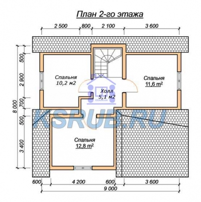 план помещений срубового дома СРД-22