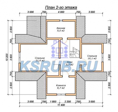 план помещений срубового дома СРД-3
