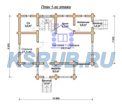 план помещений срубового дома СРД-32