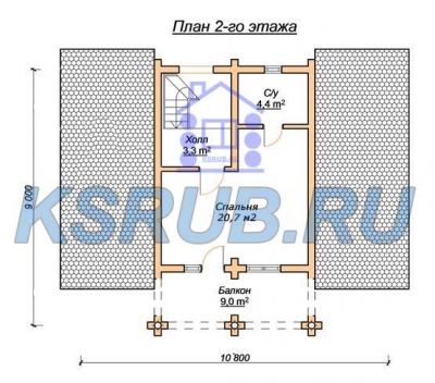 план помещений срубового дома СРД-32