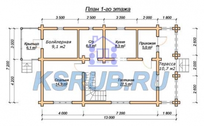 план помещений срубового дома СРД-33