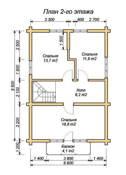 эскизный проект деревянный дом 112.4м из костромы 2-й этаж