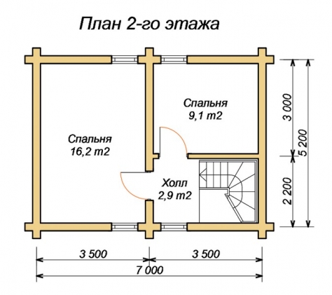 эскизный проект деревянный дом 76,8м из костромы 2-й этаж