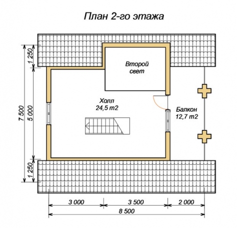 эскизный проект деревянный дом 92.5м из костромы 2-й этаж